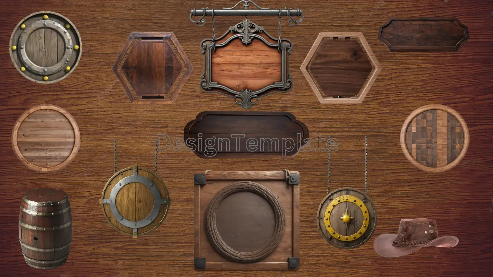 Western 3D Design Cowboy Elements Bundle image